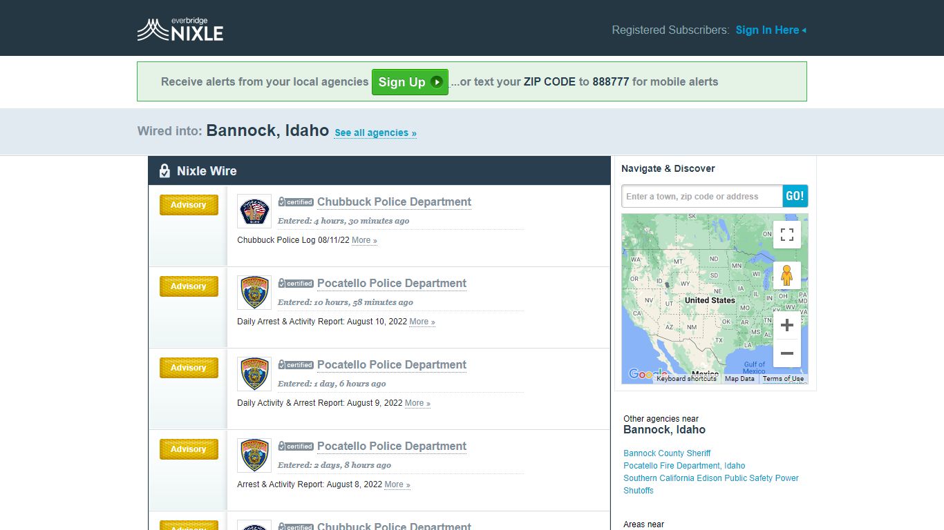 Bannock, Idaho - Nixle